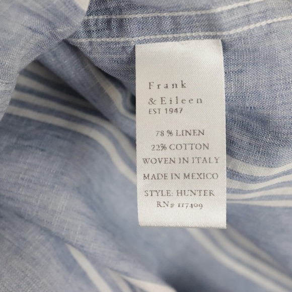 Frank Eileen Hunter Shirtdress Striped Classic Linen Small - Picture 9 of 10